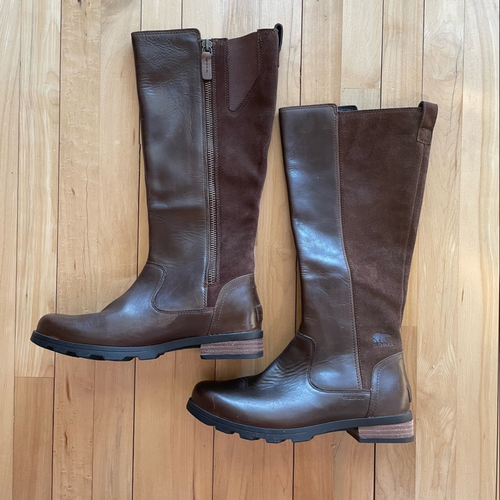 🎉Host Pick!🎉 NWOT Sorel Women’s 7.5 Emelie Waterproof Tall Boot Tobacco - Picture 4 of 7